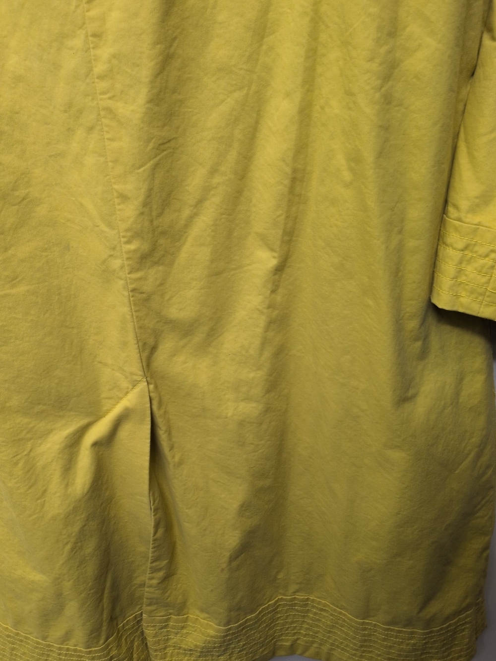 Boden Yellow Trench Coat with Navy Polka-Dot Lining - Picture 3 of 3